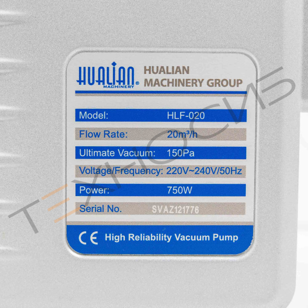 Вакуумный насос HLF-20 (HM), в сборе с двигателем, 20 м³/ч, 220 В для DZ, HVC, HVT, TB Техно-Сиб - Купить с доставкой по всей России 2