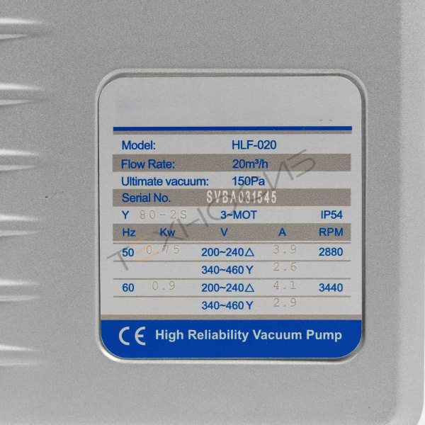 Вакуумный насос HLF-20 (HM), в сборе с двигателем, 20 м³/ч, 380 В для DZ, HVC, HVT, TB Техно-Сиб - Купить с доставкой по всей России 4