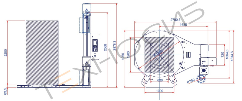 Полуавтоматический паллетоупаковщик ROTOPLAT TP3 708 PVS Техно-Сиб - Купить с доставкой по всей России 5